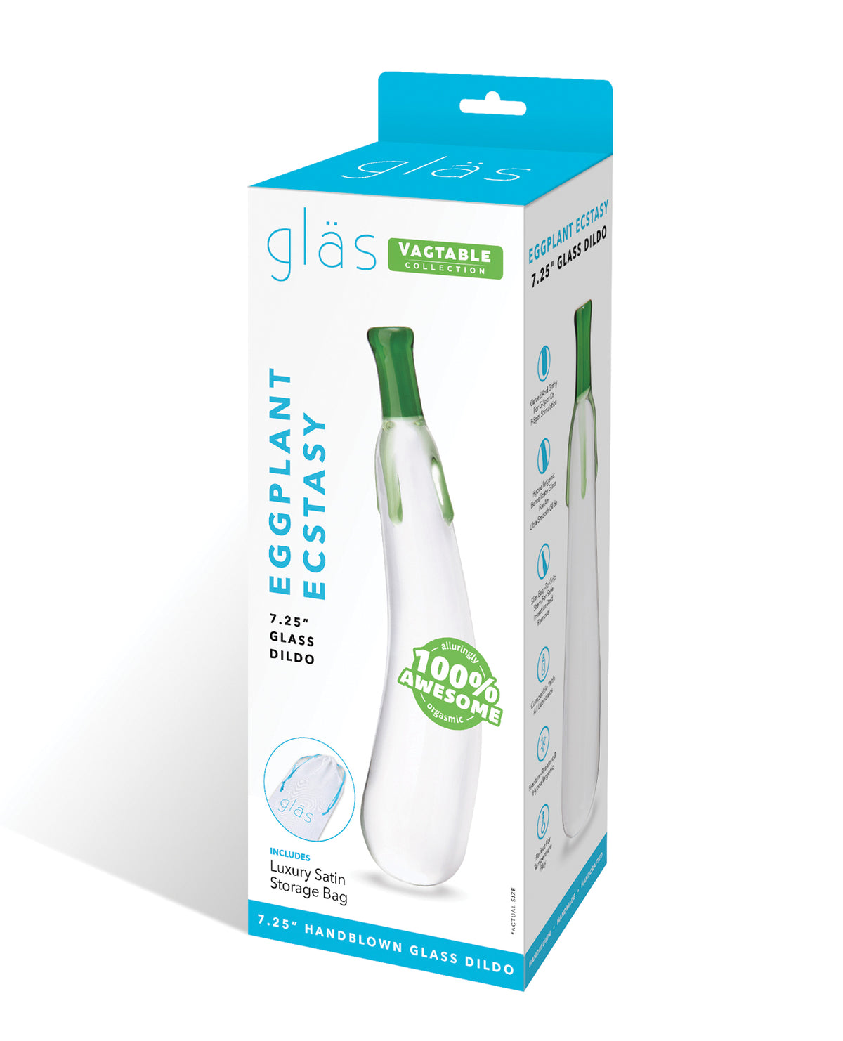 Glas 7.25" Dildo Eggplant Ecstasy