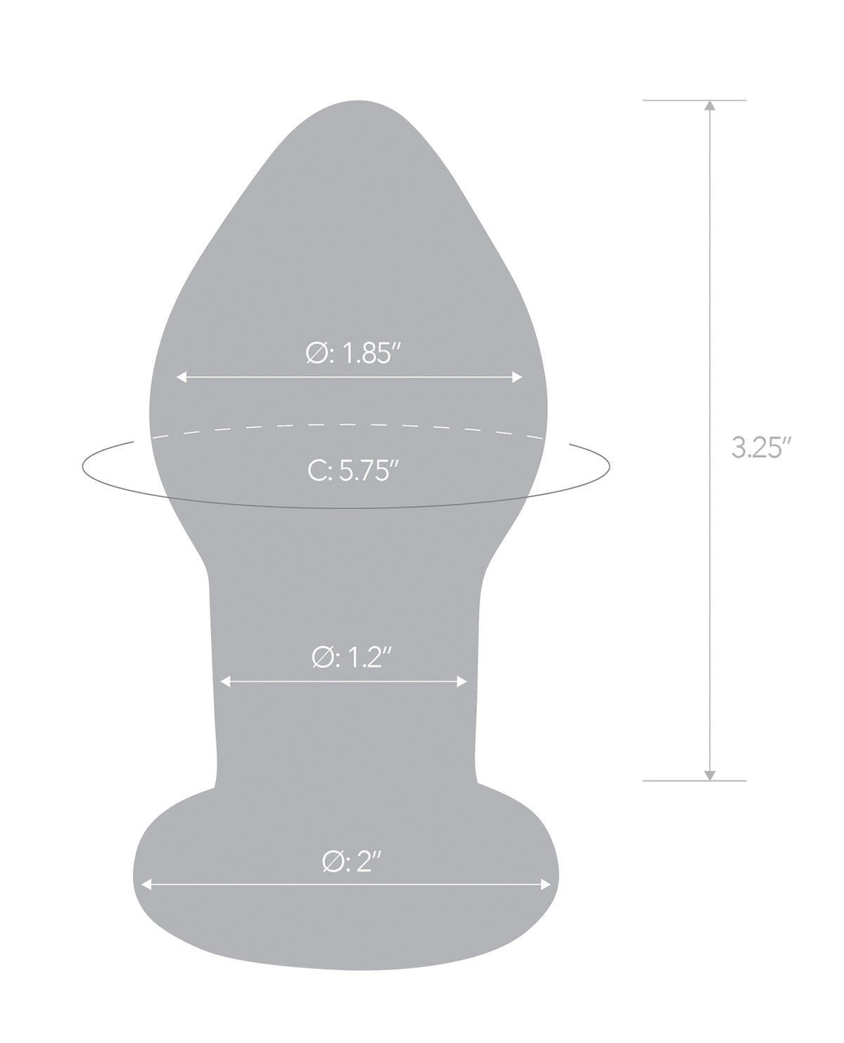 Glas 3.5" Rechargeable Vibrating Butt Plug - Blue