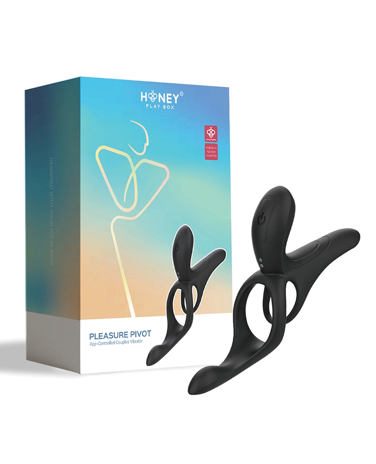Pleasure Pivot App-Controlled Couples Vibrators - Black