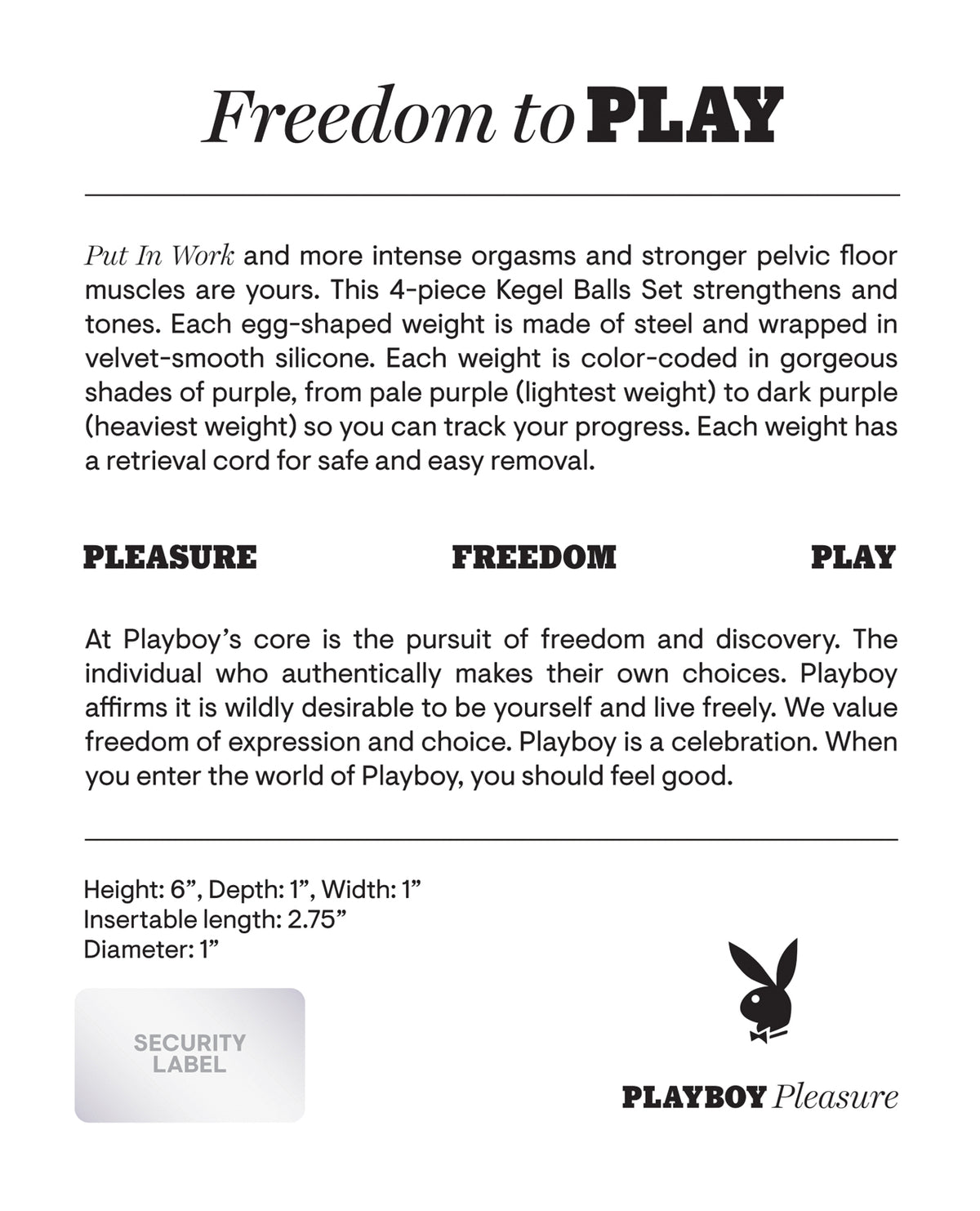 Playboy Pleasure Put In Work Kegel Set - Acai/Ombre