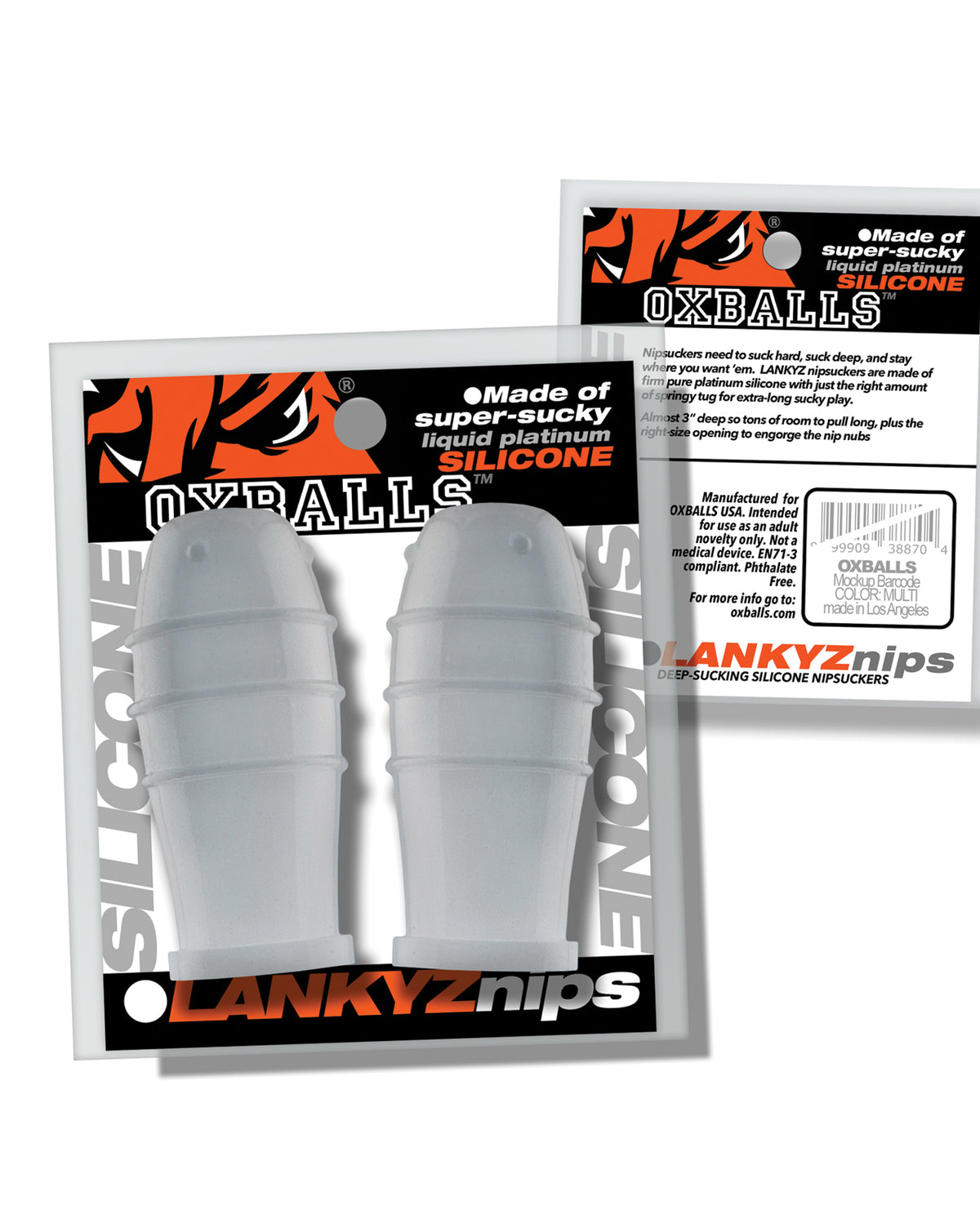 Oxballs Lankyz Silicone Nip Suckers - Clear