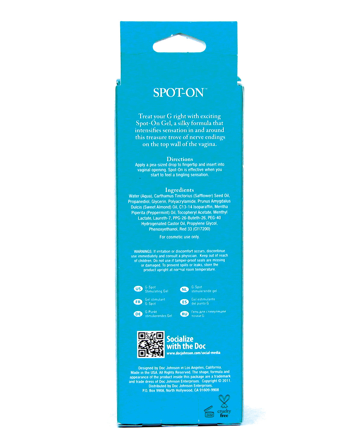 Spot On G-Spot Stimulating Gel for Women - 2 oz Tube
