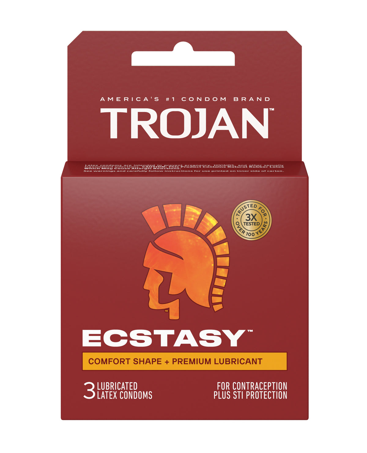 Trojan Ultra Ribbed Ecstasy Condoms - Box of 3