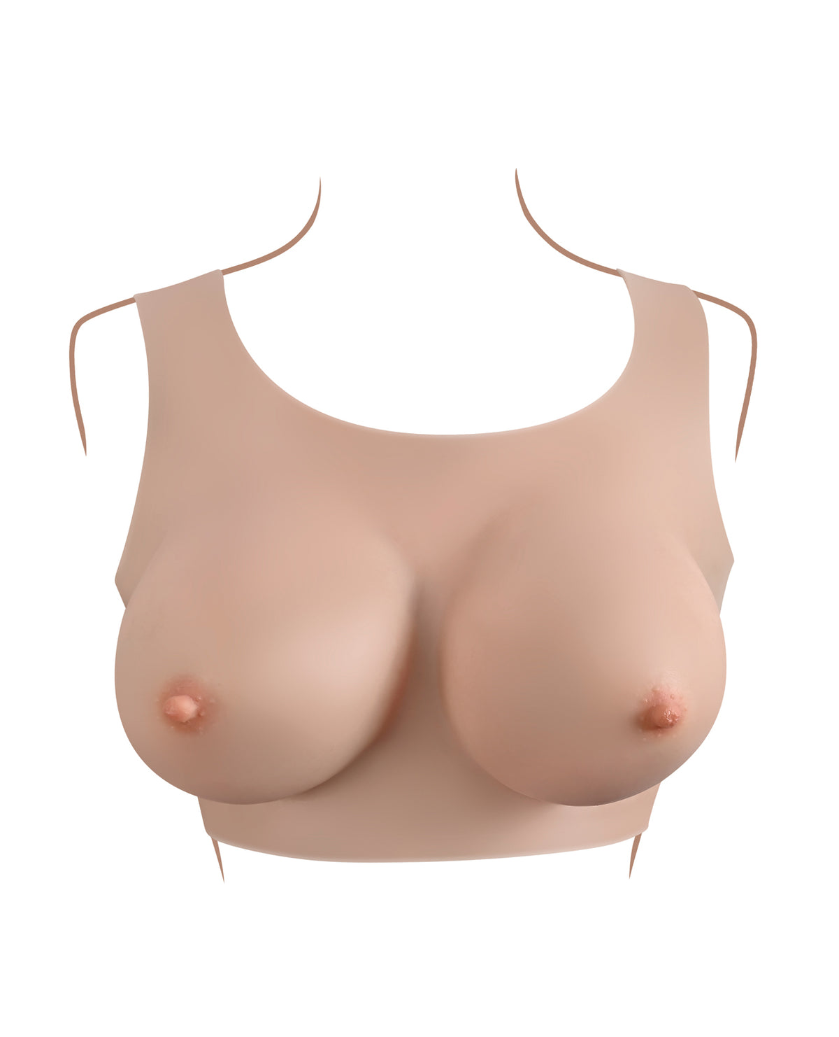 Gender X Realistic Undergarments Plate D-Cup - Light