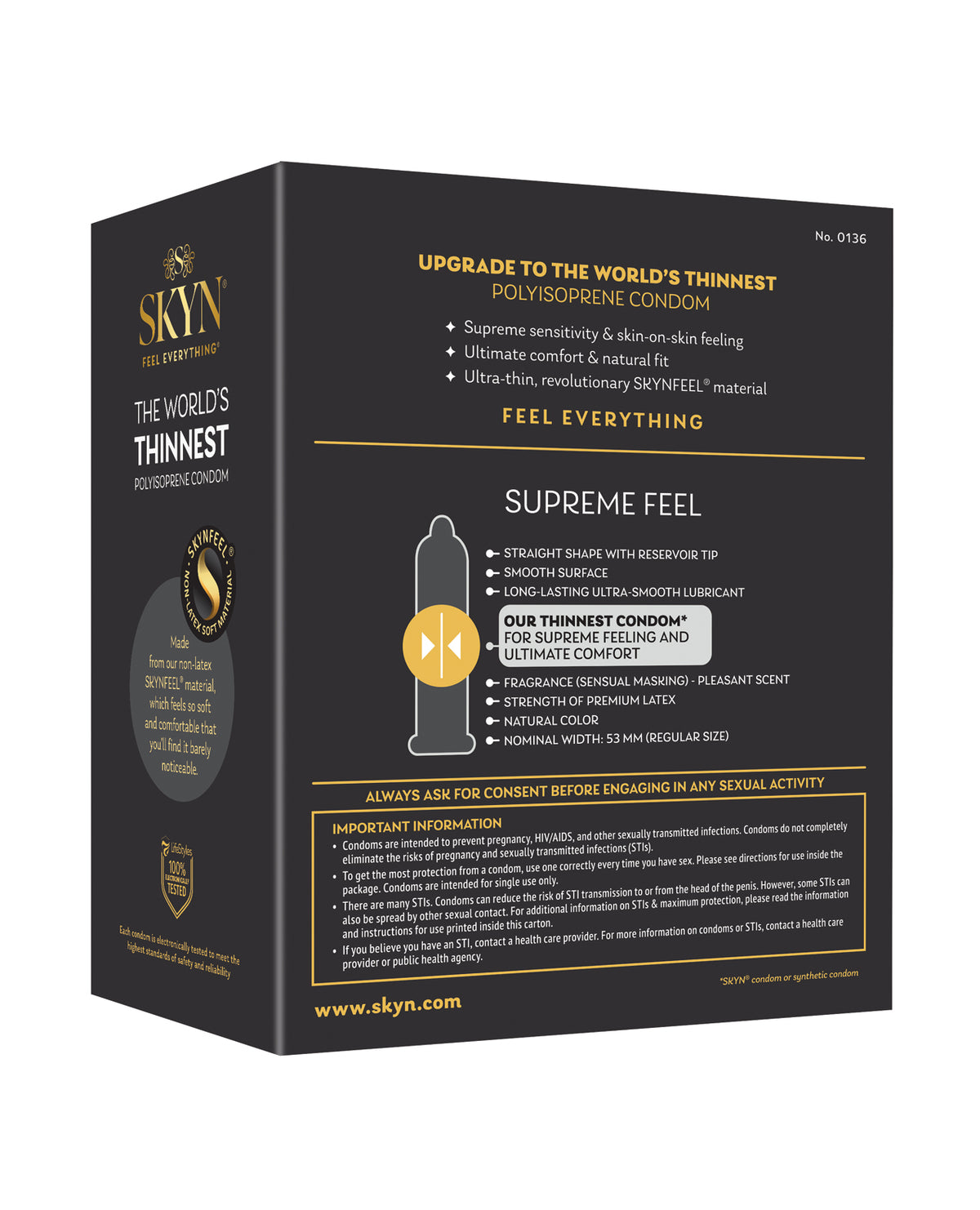 Lifestyles SKYN Supreme Feel Condoms - Pack of 30