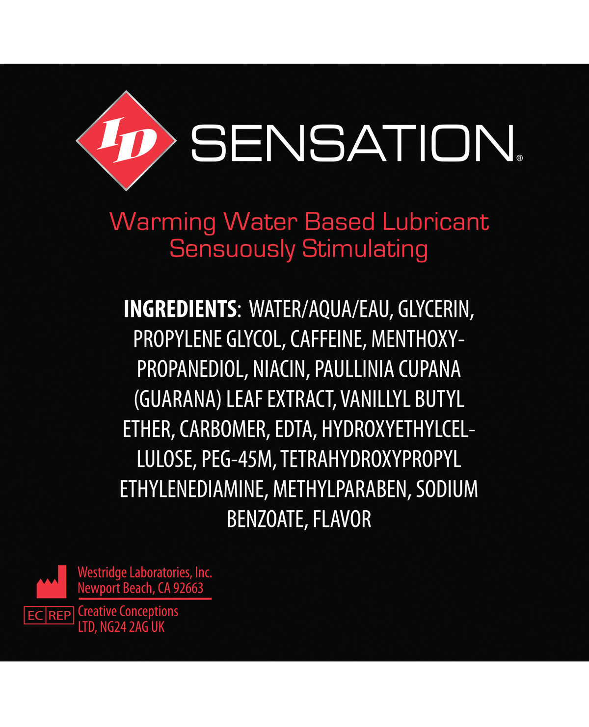 ID Sensation Waterbased Warming Lubricant - 1 oz Pocket Bottle