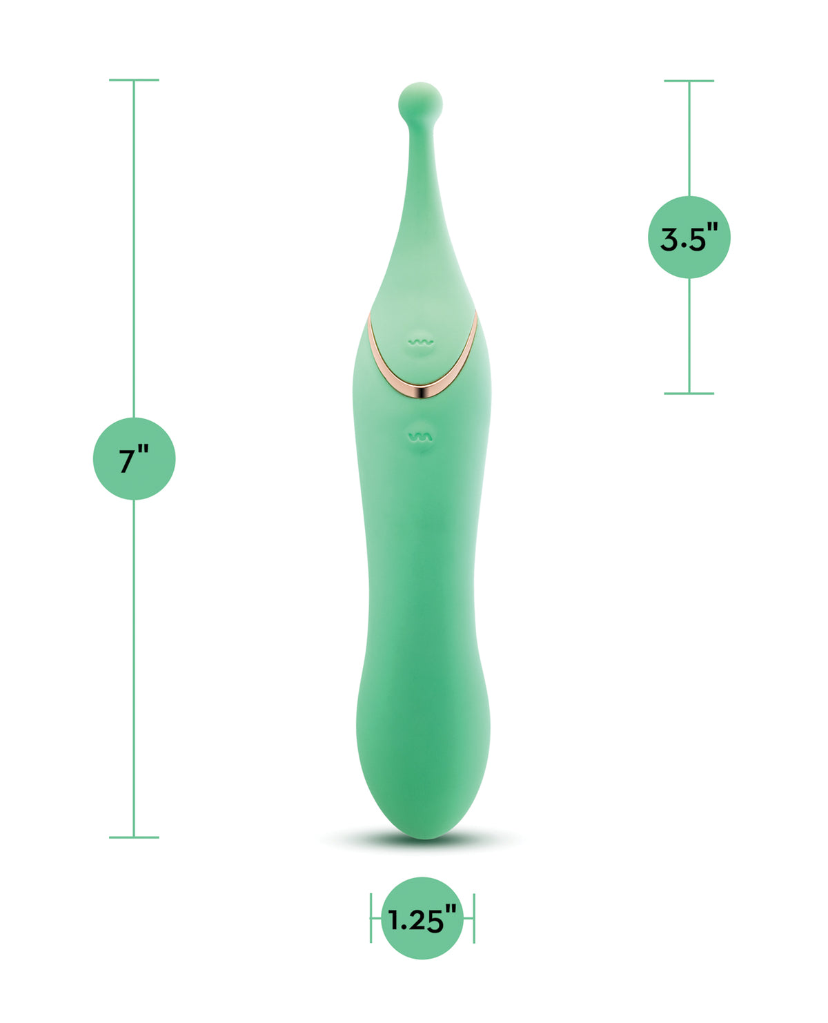 Blush Stella 7 Inch Dual-Ended Clitoral G-Spot Vibrating Wand With Precision Stimulation - Green