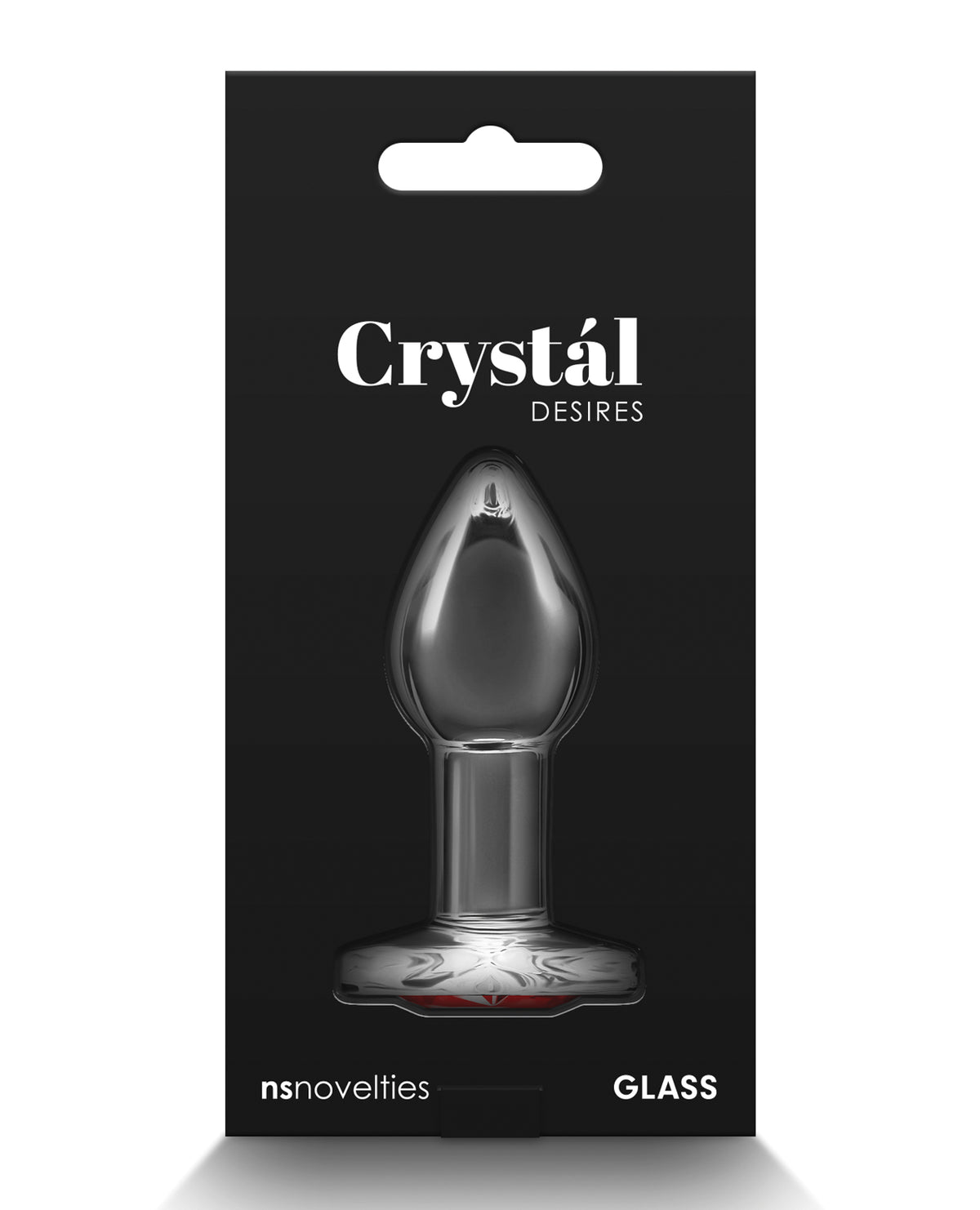 Crystal Desires Glass Heart Gem Butt Plug Small - Red