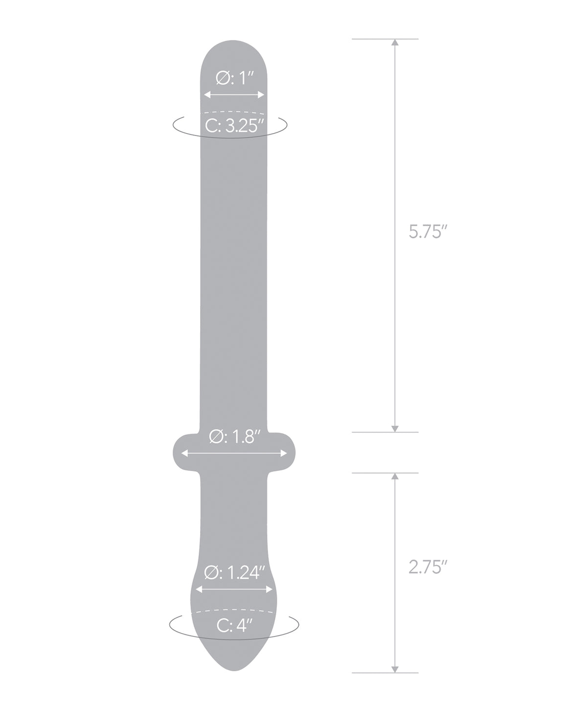 Glas 9.25" Classic Smooth Dual Ended Dildo - Clear