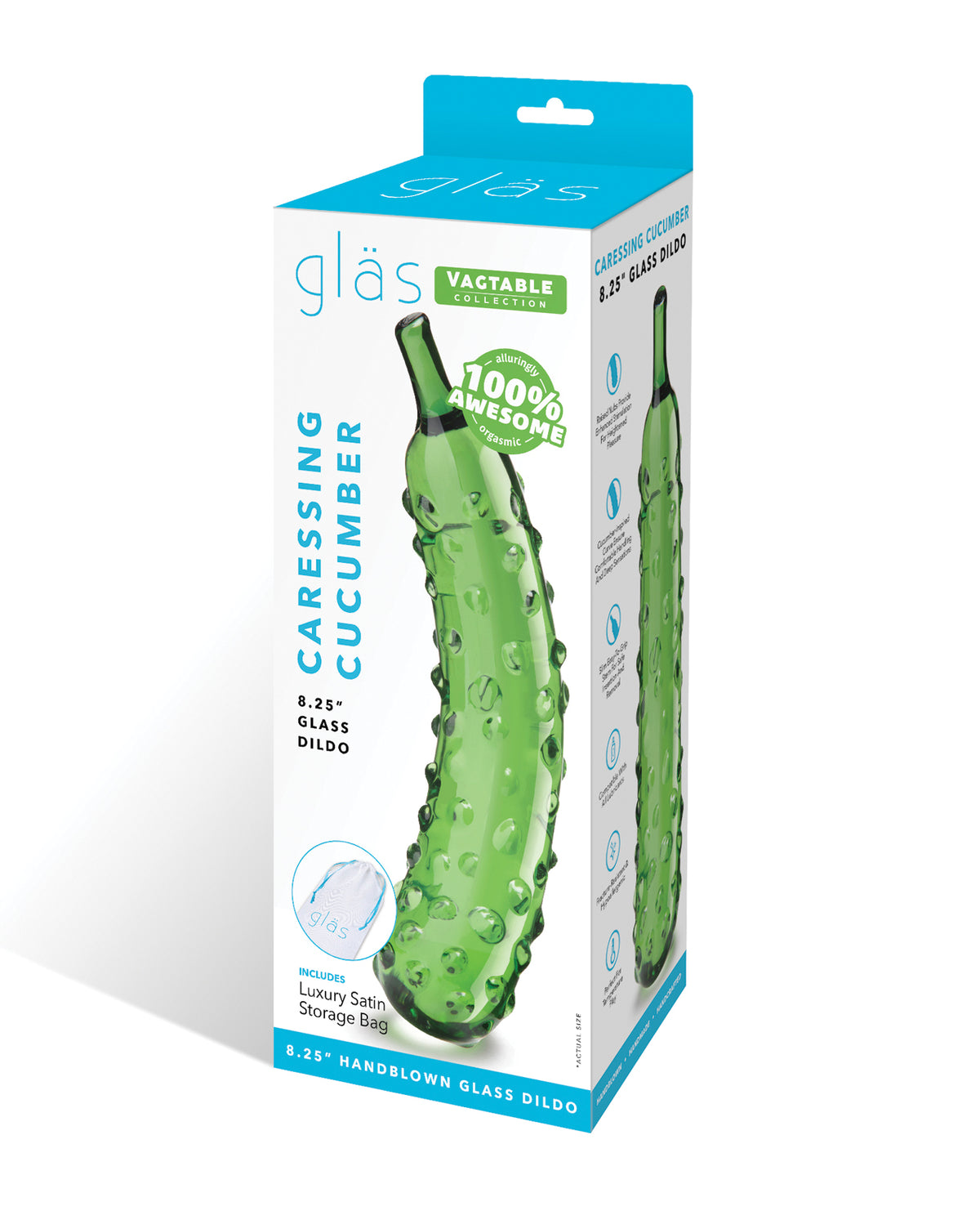 Glas 8.25" Dildo Caressing Cucumber