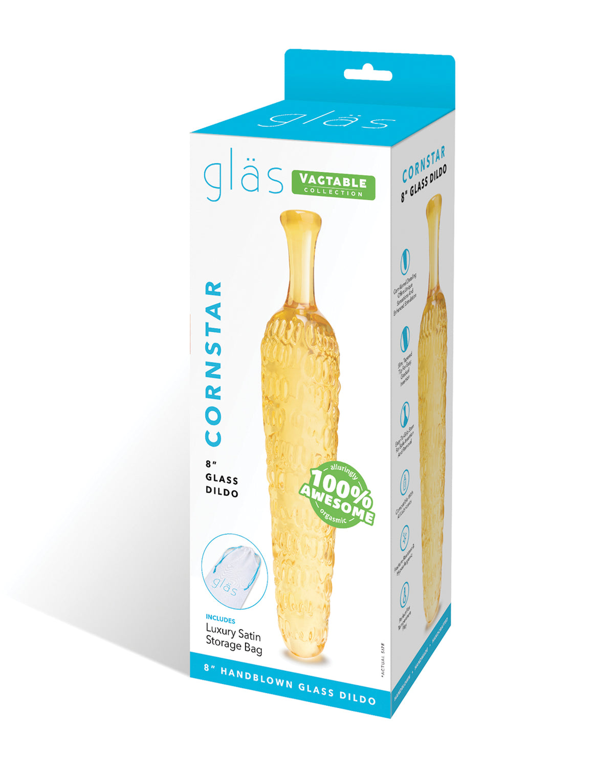 Glas 8" Dildo Cornstar