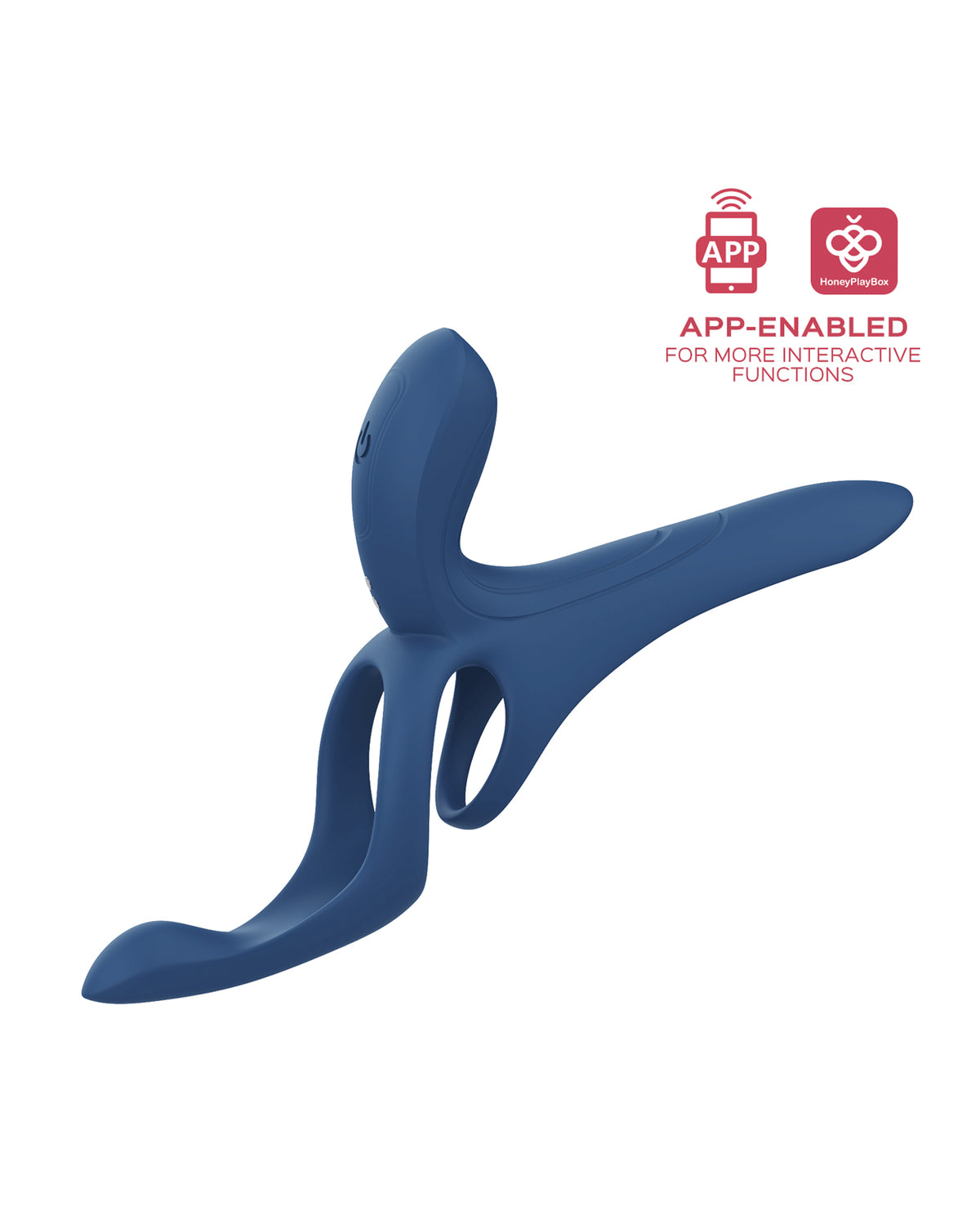 Pleasure Pivot App-Controlled Couples Vibrators - Navy Blue