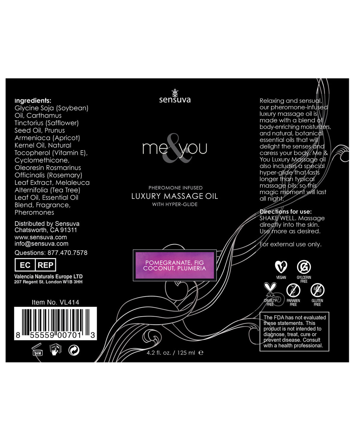 Sensuva Me & You Massage Oil - 4.2 oz Sweet Secrets