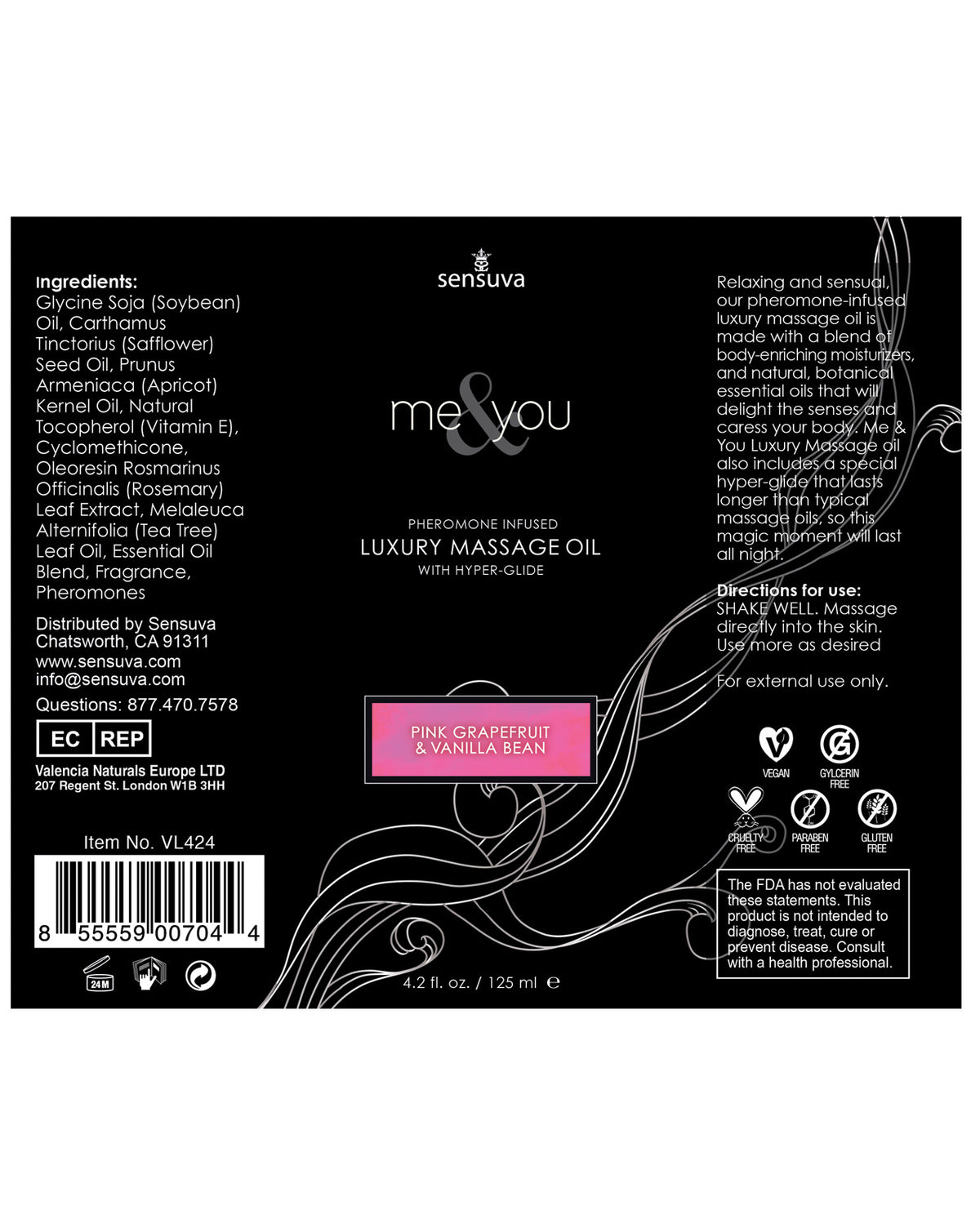 Sensuva Me & You Massage Oil - 4.2 oz Sensual Bliss