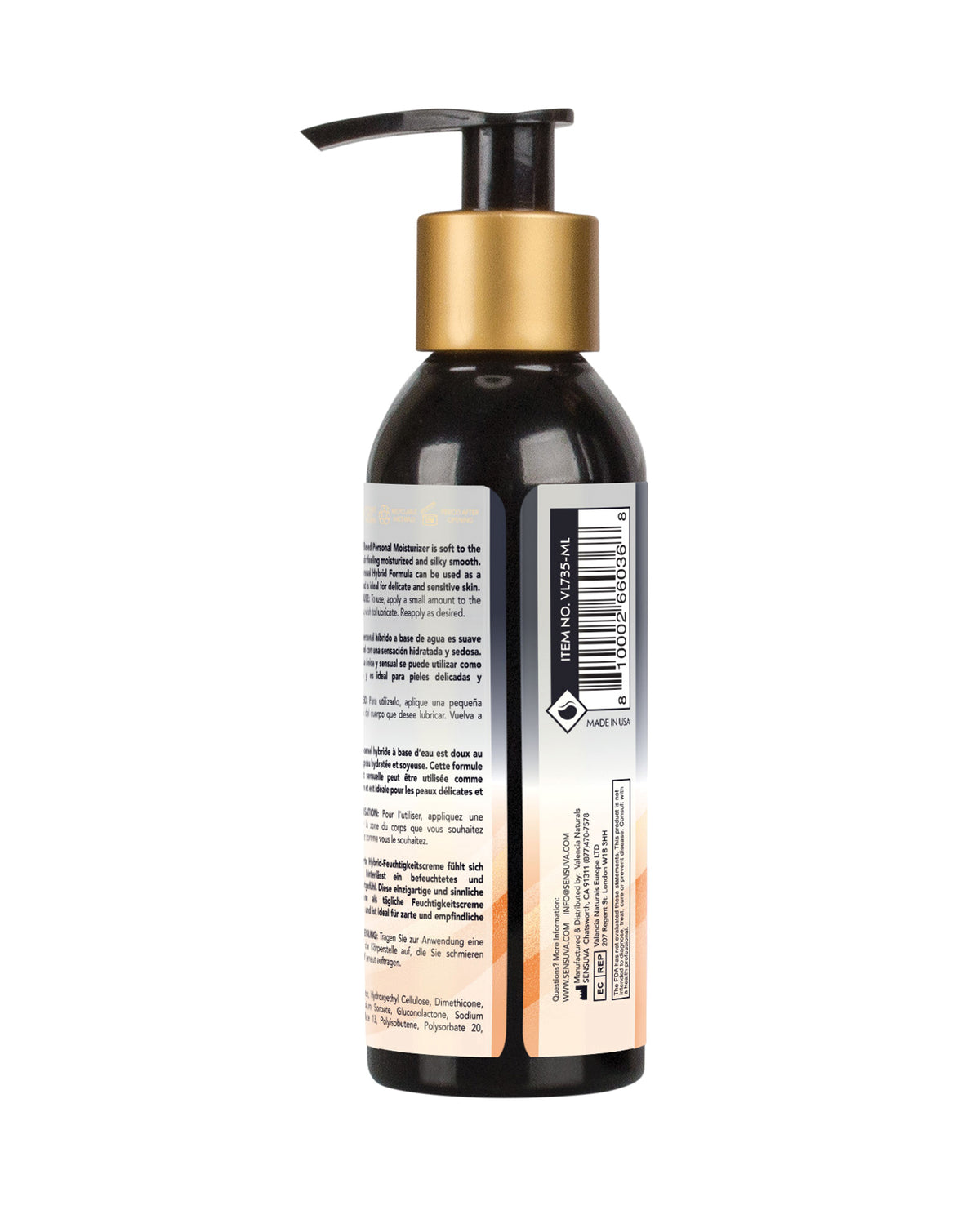 Sensuva Hybrid Personal Moisturizer - 4.23 oz Orange Creamsicle