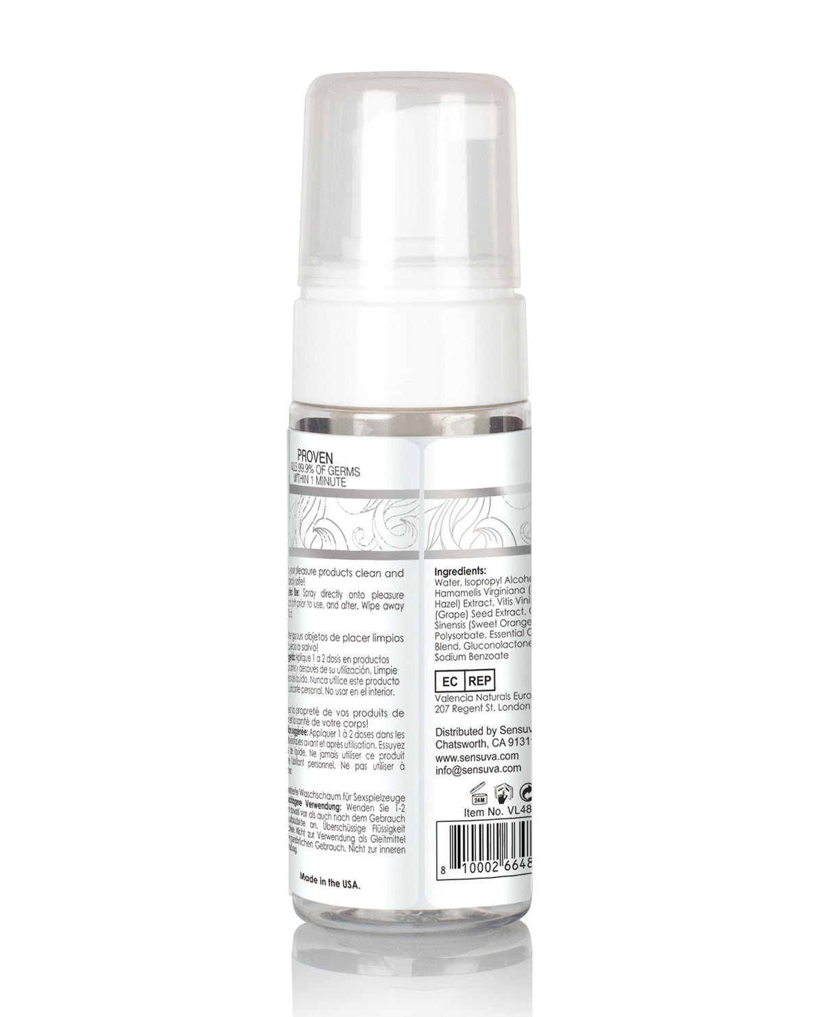 Sensuva Think Clean Thoughts Foaming Toy Cleaner - 5.07 oz