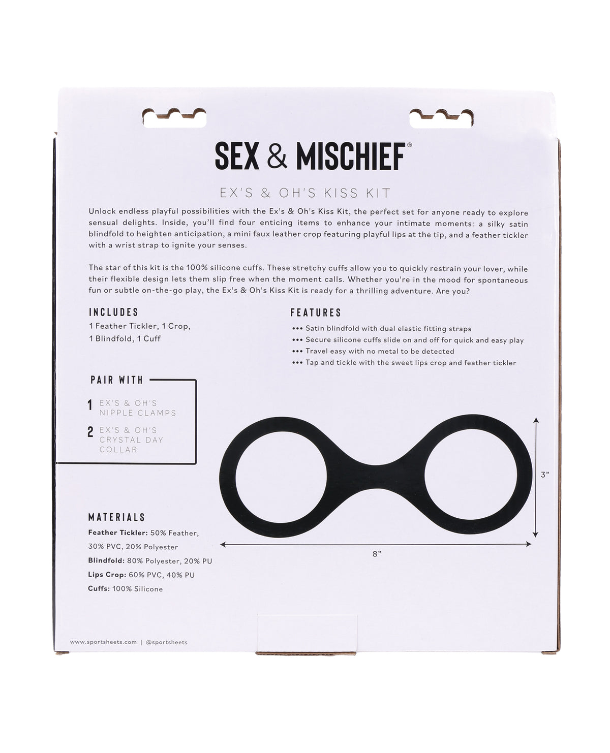 Sex & Mischief Ex's & Oh's Kiss Kit - Red/Black