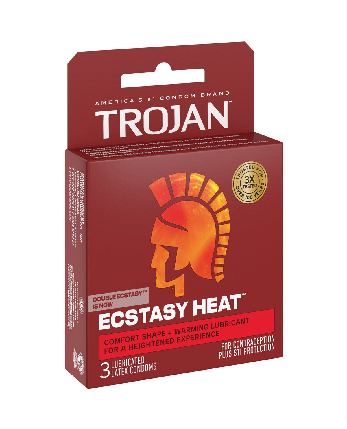 Trojan Ecstasy Heat Condoms - Box of 3