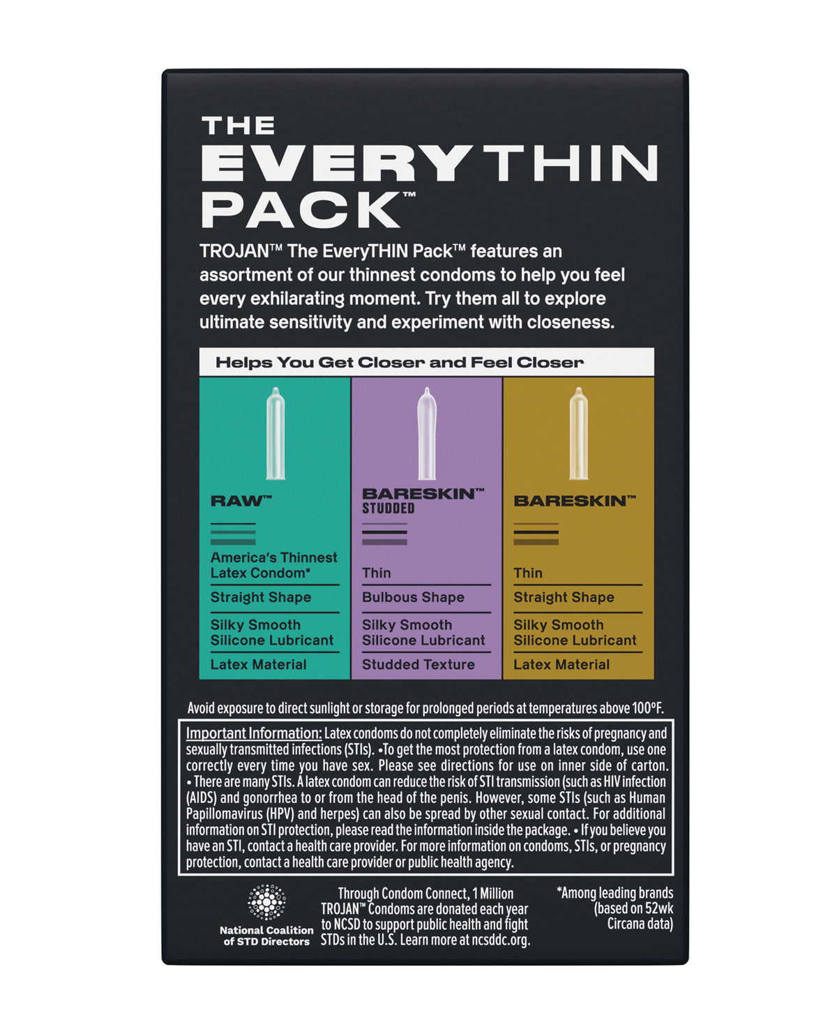 Trojan BareSkin EveryTHIN Condoms - Variety Pack of 10