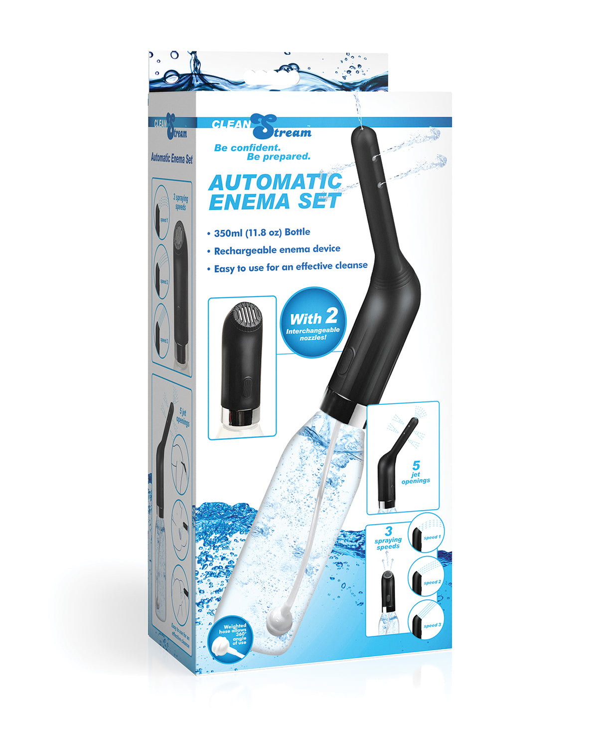 Automatic Travel Enema Set w/2 Nozzles - 350 ml