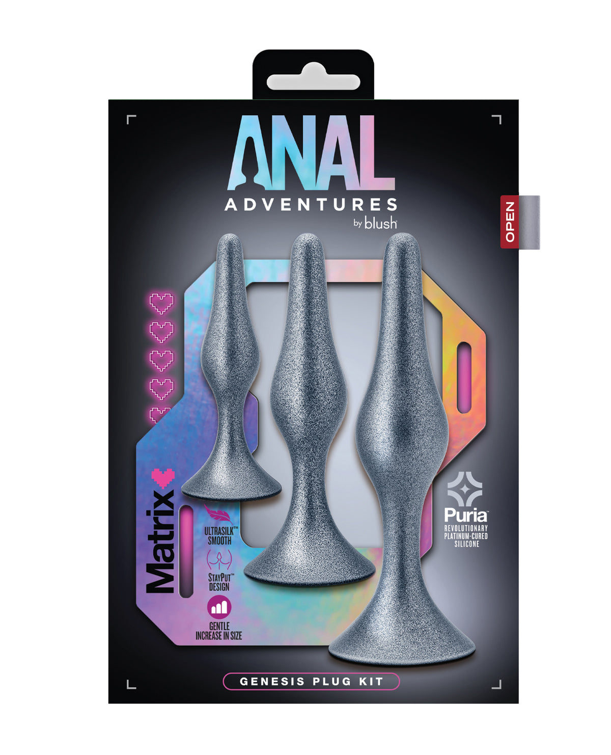 Blush Anal Adventures Matrix Genesis Plug Kit - Silver