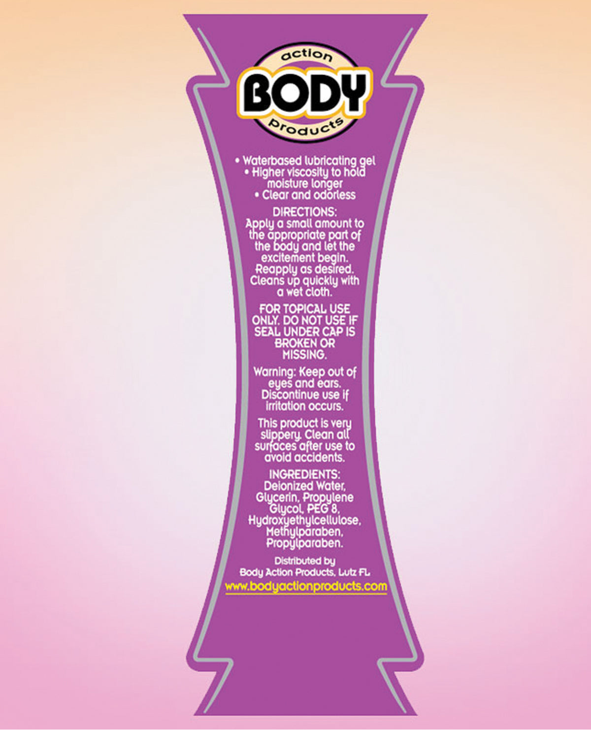 Body Action Supreme Water Based Gel - 4.8 oz Bottle