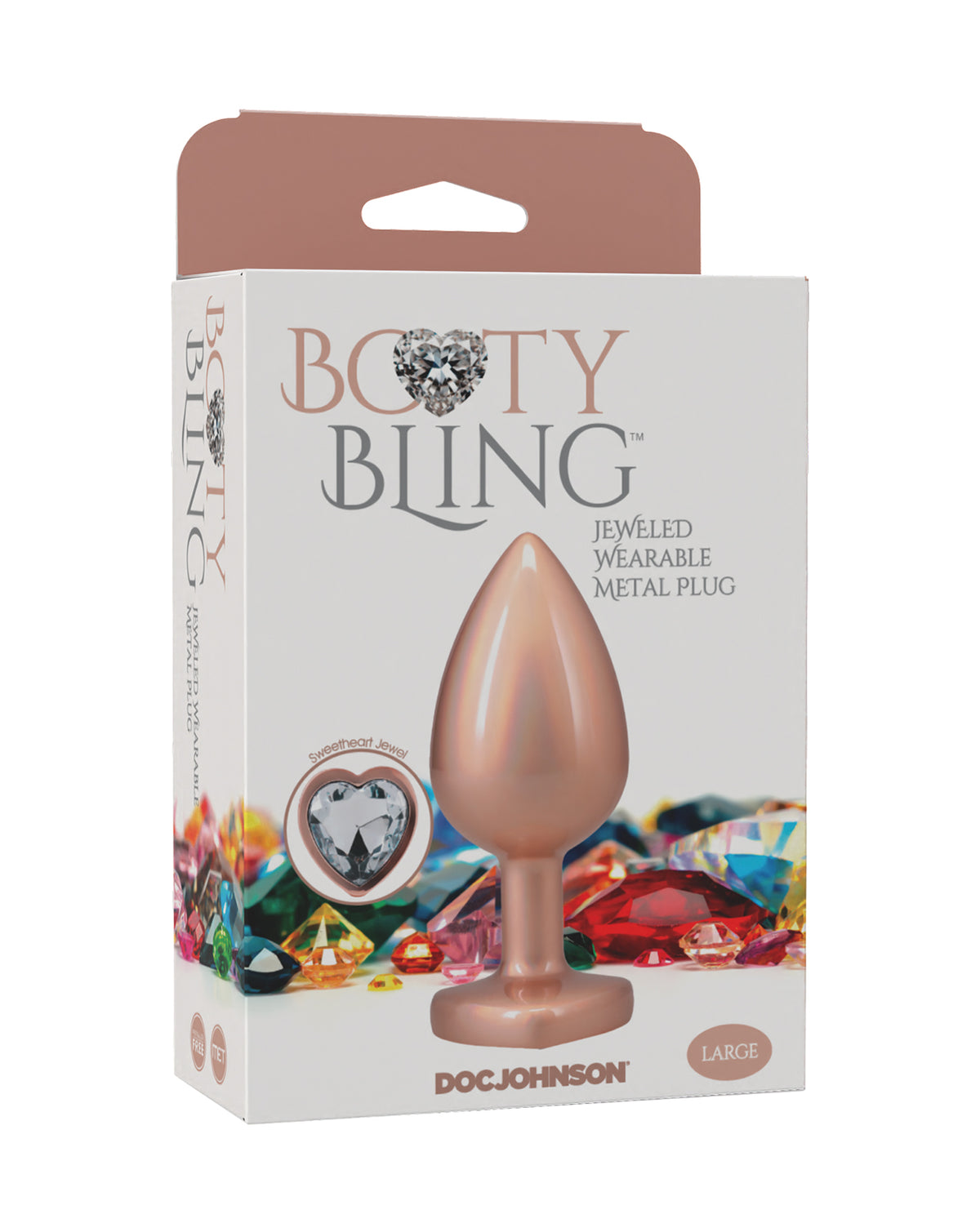 Booty Bling Jeweled Metal Plug - Large Gold
