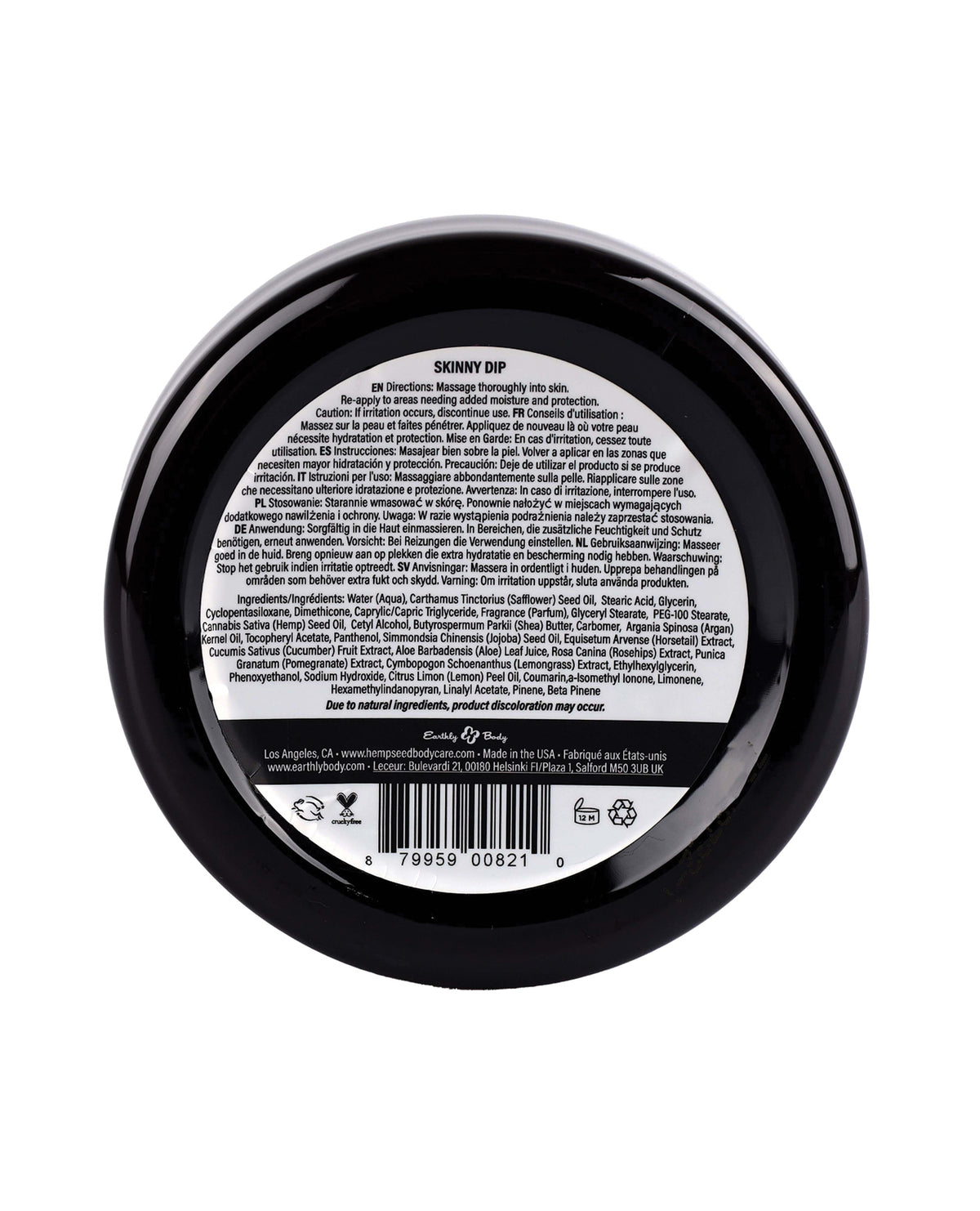 Earthly Body Hemp Seed Skin Butter - 8 oz Jar Skinny Dip