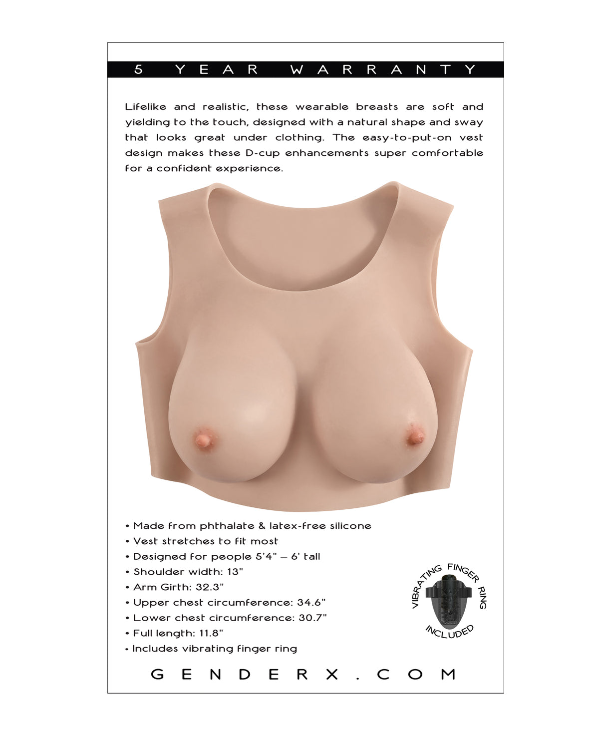 Gender X Realistic Undergarments Plate D-Cup - Light