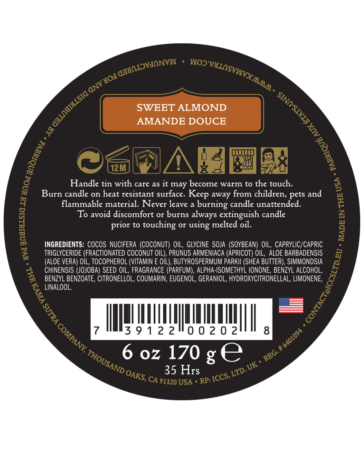 Kama Sutra Ignite Massage Soy Candle - Sweet Almond