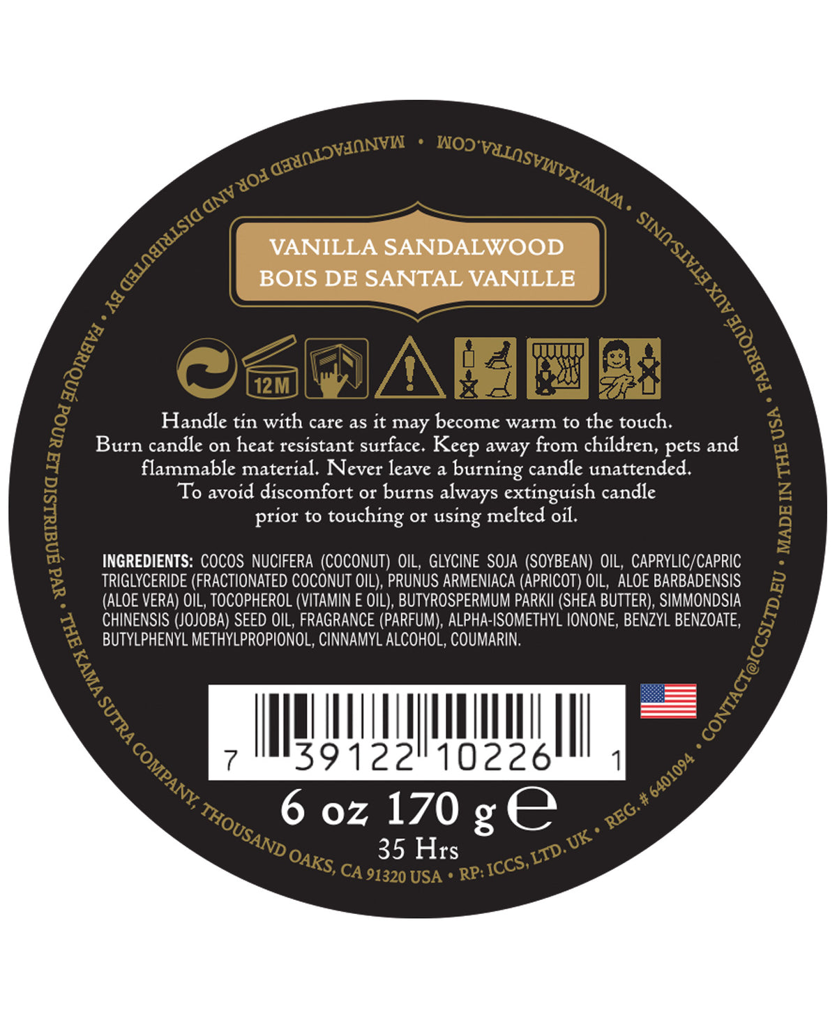 Kama Sutra Ignite Massage Soy Candle - Vanilla Sandalwood